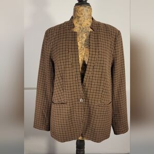 Old Navy Women's Tan Houndstooth Blazer